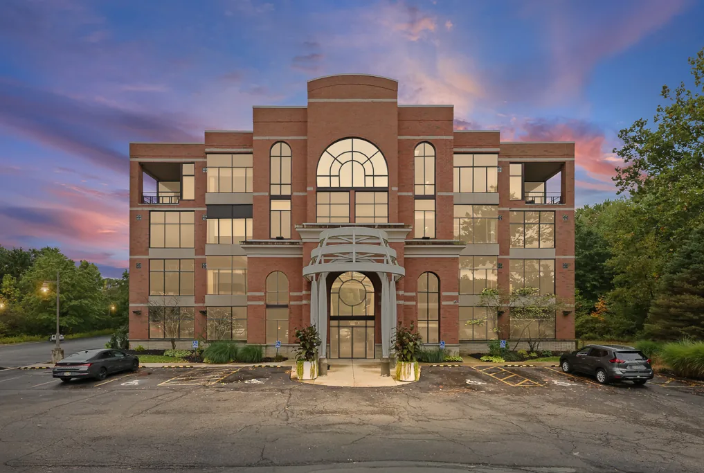 The Catalyst Realty Group office on Kumho Drive in Fairlawn at dusk