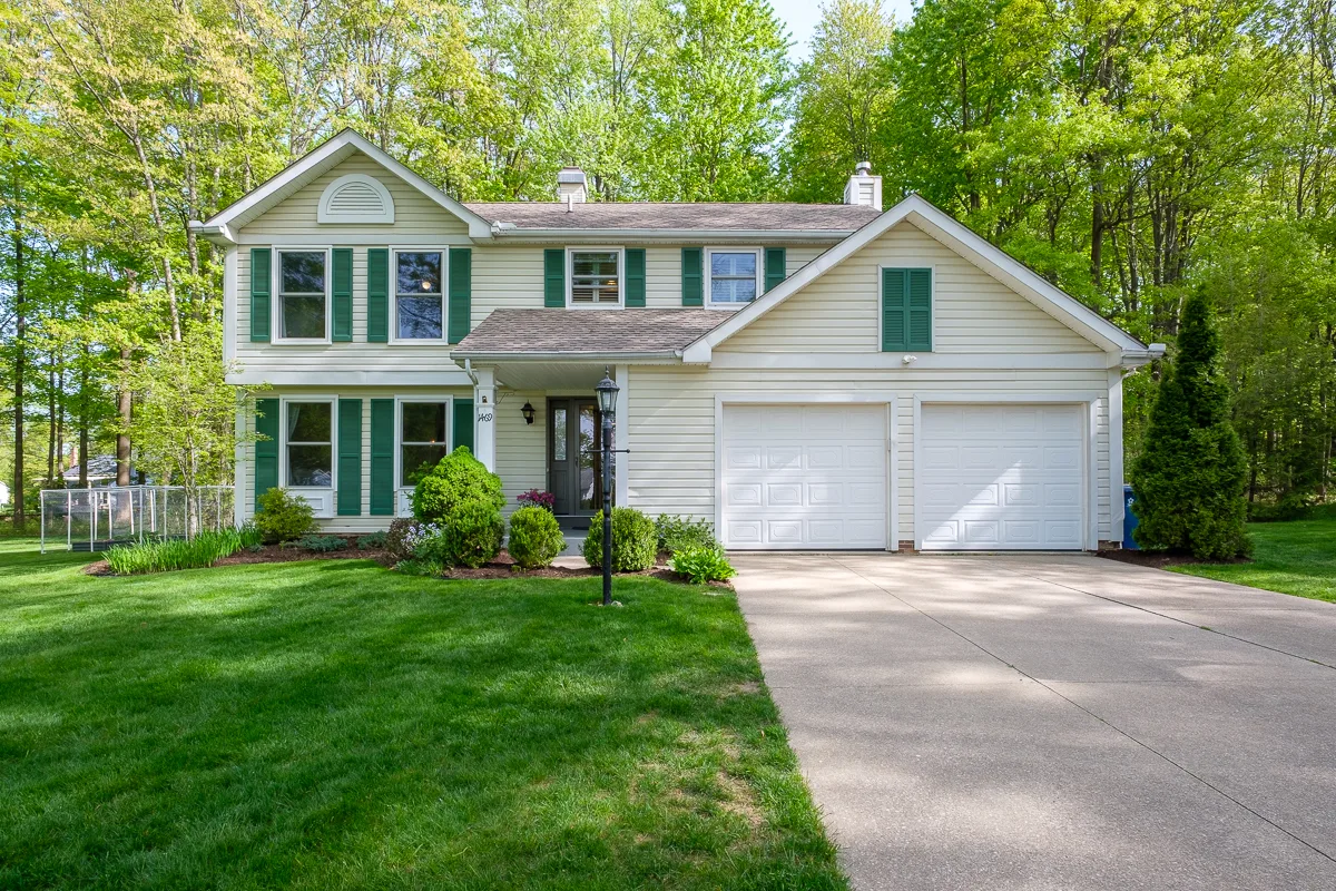 Single-family home on a residential street in Northeast Ohio